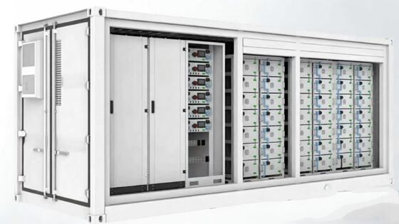 Sistema industrial e comercial de armazenamento de energia para transferência de carga